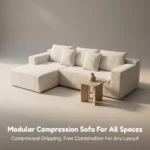 Modern Modular Compressed Velvet Frameless Chaise Lounge Sofa Set Vacuum Packed Minimalist Lazy Sofa Living Room - Image 2
