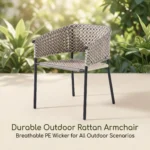 Modern Minimalist Rattan Aluminum Outdoor Furniture Set,Weather Resistant Waterproof Patio Bar Stool Chaise Lounge Coffee Table