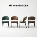Modern Stackable Foldable Ergonomic Pu Leather Dining Chair With Micro-spring Cushion Seat And Metal Legs For Home & Hotel Use - Image 2