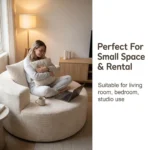 Modern Rectangular Cotton Linen Extendable Lazy Sofa Cream Style Frameless Compressible Leisure Chair Living Room Furniture - Image 4