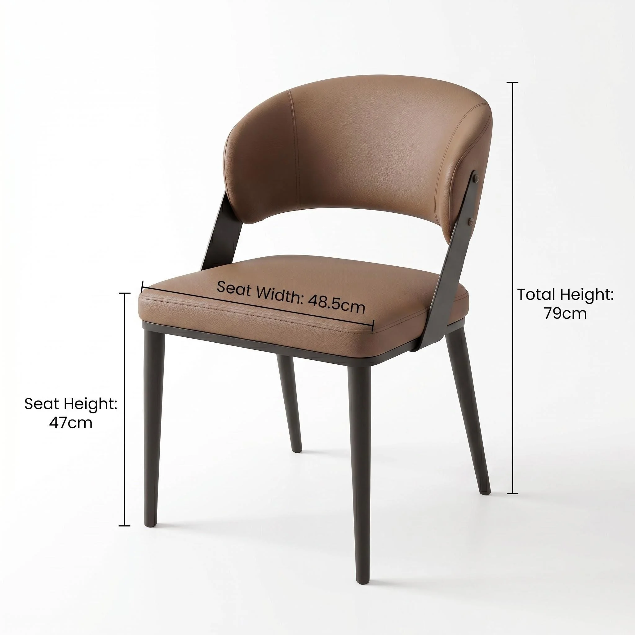 Ha189987ff52745939cc2a4a1098e73b7I.webp Modern Stackable Foldable Ergonomic Pu Leather Dining Chair With Micro-spring Cushion Seat And Metal Legs For Home & Hotel Use - Image 1
