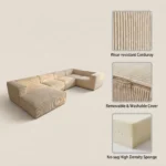 Minimalist Modular Compressed Sofa,Corduroy Fabric Frameless Couch,Vacuum Packed Free Combination Living Room Sofa - Image 5