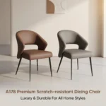 Modern Stackable Foldable Ergonomic Pu Leather Dining Chair With Micro-spring Cushion Seat And Metal Legs For Hotel Use - Image 5