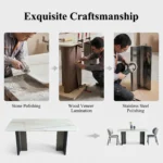 Modern Sintered Stone Dining Table With Carbon Steel Base Rectangular/round/extendable Home & Hotel Use Dining Furniture - Image 3