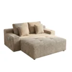 Modern Modular Compression Sectional Sofa Set Extendable Tufted Velvet Design With Cup Holders