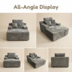 Ks016 Skin-like Dog Single Compressed Sofa,Corduroy Velvet Frameless Chaise Lounge,Vacuum Packed Modern Lazy Chair - Image 4
