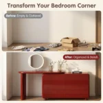 Modern Eco-friendly Vanity Desk Drawers Adjustable Makeup Table Led Mirror Mdf Dressing Table Storage Cabinet Hotel Living Room - Image 6