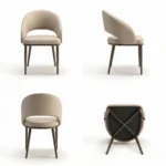 Modern Ergonomic Pu Leather Stackable Dining Chair With Micro-spring Cushion Seat And Metal Legs For Hotel Use - Image 2