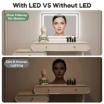 Modern Vanity Desk Drawers Adjustable Makeup Table Led Mirror Mdf Dressing Table Storage Cabinet For Hotel Living Room Bedroom - Image 6