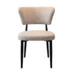 Modern Ergonomic Stackable Pu Leather Padded Dining Chair With Micro-spring Cushion Seat And Metal Legs For Hotel Use