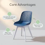 Modern Multicolor Pp Plastic Dining Chairs Stackable Lightweight Durable Portable Leisure Chair Indoor And Outdoor Daily Use - Image 4