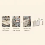 Modern Vanity Desk Drawers Adjustable Makeup Table Led Mirror Mdf Dressing Table Storage Cabinet For Hotel Living Room Bedroom - Image 3