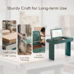 Modern Vanity Desk Drawers Adjustable Led Mirror Makeup Table Mdf Dressing Table Storage Cabinet For Hotel Living Room - Image 3
