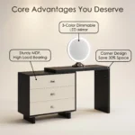 Modern Eco-friendly Vanity Desk Drawers Adjustable Makeup Table Led Mirror Mdf Dressing Table Storage Cabinet Hotel Living Room - Image 4