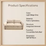Modern Fabric Pull Out Sofa Bed L Shape Sectional Convertible Sleeper Sofa With Storage Ottoman For Living Room Guest Room - Image 4