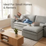 Modular Three Seat Chesterfield Sectional Fabric Sofa Easy Assembly Square Couch Removable Modules L-shaped Flat-packed Frame - Image 4