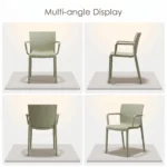 Modern Multicolor Pp Plastic Dining Chairs Stackable Lightweight Durable Portable Leisure Chair Indoor And Outdoor Daily Use - Image 2