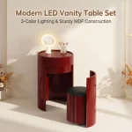 Modern Vanity Desk Drawers Adjustable Makeup Table Led Mirror Mdf Dressing Table Storage Cabinet For Hotel Living Room