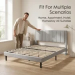 Postmodern Quick-assembly Soft Bed Frame Comfortable Foldable Eco-friendly Fabric Bed Detachable Upholstered Platform Linen - Image 4