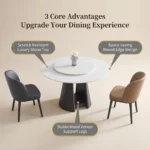 Modern Sintered Stone Dining Table Carbon Steel Base Eco-friendly Durable Rectangular/round/extendable Home Hotel Furniture - Image 4