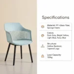 Modern Multicolor Pp Plastic Dining Chairs Stackable Lightweight Durable Portable Leisure Chair Indoor And Outdoor Daily Use - Image 5