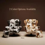 Modern Luxury Printed Chenille Comfortable Revolving Lounge Chair With Iron Swivel Base For Living Room - Image 5