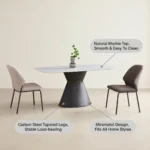 Modern Sintered Stone Dining Table Carbon Steel Base Eco-friendly Waterproof Rectangular/round/extendable Furniture Home Hotel - Image 4