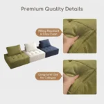 Modern Modular Compression Sofa Set Extendable Tufted Sectional Couch - Image 6