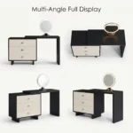 Modern Eco-friendly Vanity Desk Drawers Adjustable Makeup Table Led Mirror Mdf Dressing Table Storage Cabinet Hotel Living Room - Image 2