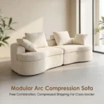 Curved Modular Compressed Sofa,Velvet Frameless Combination Couch,Vacuum Packed Modern Irregular Living Room Sofa - Image 3