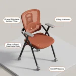 Modern Ergonomic Swivel Office Chair With Fixed Armrest And Backrest For Hotel,Classroom And School - Image 4
