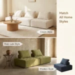 Modern Modular Compression Sofa Set Extendable Tufted Sectional Couch - Image 3