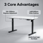 Dual Motor Electric Standing Desk,Height Adjustable Sit Stand Computer Desk With Without Storage Drawer For Home Office Use - Image 2