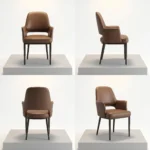 Modern Ergonomic Stackable Foldable Pu Leather Dining Chair With Micro-spring Cushion Seat And Metal Legs For Home & Hotel Use - Image 2