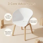 Modern Multicolor Pp Plastic Dining Chairs Stackable Lightweight Durable Portable Leisure Chair Indoor And Outdoor Daily Use - Image 4