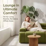Quilted Grid Compressed Straight Sofa,Velvet Frameless Couch,Vacuum Packed Modern Living Room Sofa - Image 3