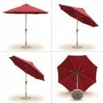 Heavy Duty Patio Umbrella,Waterproof Polyester,Thickened Aluminum Pole,Uv Resistant Outdoor Garden Commercial Sunshade - Image 2