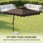 Heavy Duty Patio Umbrella,Waterproof Polyester,Thickened Aluminum Pole,Uv Resistant Outdoor Garden Commercial Sunshade