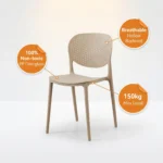 Modern Multicolor Pp Plastic Dining Chairs Stackable Lightweight Durable Portable Leisure Chair Indoor And Outdoor Daily Use - Image 4