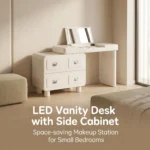 Modern Vanity Desk Drawers Adjustable Makeup Table Led Mirror Mdf Dressing Table Storage Cabinet For Bedroom Hotel Living Room