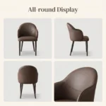 Modern Ergonomic Stackable Foldable Pu Leather Dining Chair With Micro-spring Cushion Seat And Metal Legs For Home & Hotel Use - Image 3