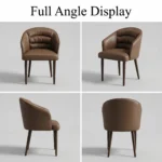 Modern Ergonomic Stackable Pu Leather Padded Dining Chair With Micro-spring Cushion Seat And Metal Legs For Hotel Use - Image 2