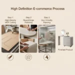 Modern Vanity Desk Drawers Adjustable Makeup Table Led Mirror Mdf Dressing Table Storage Cabinet For Hotel Living Room Bedroom - Image 3