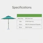 Heavy Duty Patio Umbrella,Waterproof Polyester,Thickened Aluminum Pole,Uv Resistant Outdoor Garden Commercial Sunshade - Image 5