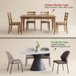 Modern Sintered Stone Dining Table Carbon Steel Base Eco-friendly Waterproof Rectangular/round/extendable Furniture Home Hotel - Image 6