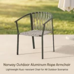 Modern Minimalist Rattan Aluminum Outdoor Furniture Set,Weather Resistant Waterproof Patio Bar Stool Chaise Lounge Coffee Table