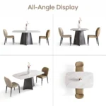 Modern Sintered Stone Dining Table With Carbon Steel Base Rectangular/round/extendable Hotel & Home Dining Room Furniture - Image 2