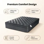 Wholesale Orthopedic Memory Foam Hybrid Mattress 7-zone Individual Pocket Spring Modern Bedroom Rolled In A Box - Image 4