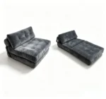 Modern Velvet Modular Foldable Sofa Bed Set Tufted Extendable Convertible Compression Single Lounge Chair Soft Comfort