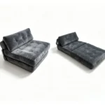 Modern Velvet Modular Foldable Sofa Bed Set Tufted Extendable Convertible Compression Single Lounge Chair Soft Comfort